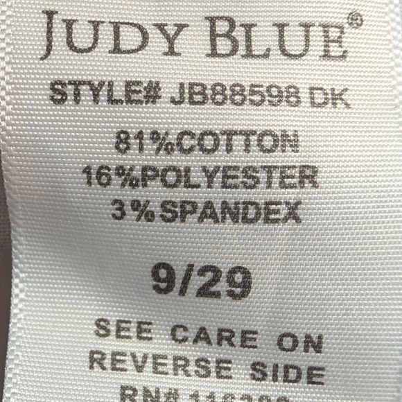 Judy Blue 9/29 Straight Leg Jeans Dark Wash Button Fly Stretch - Picture 7 of 8
